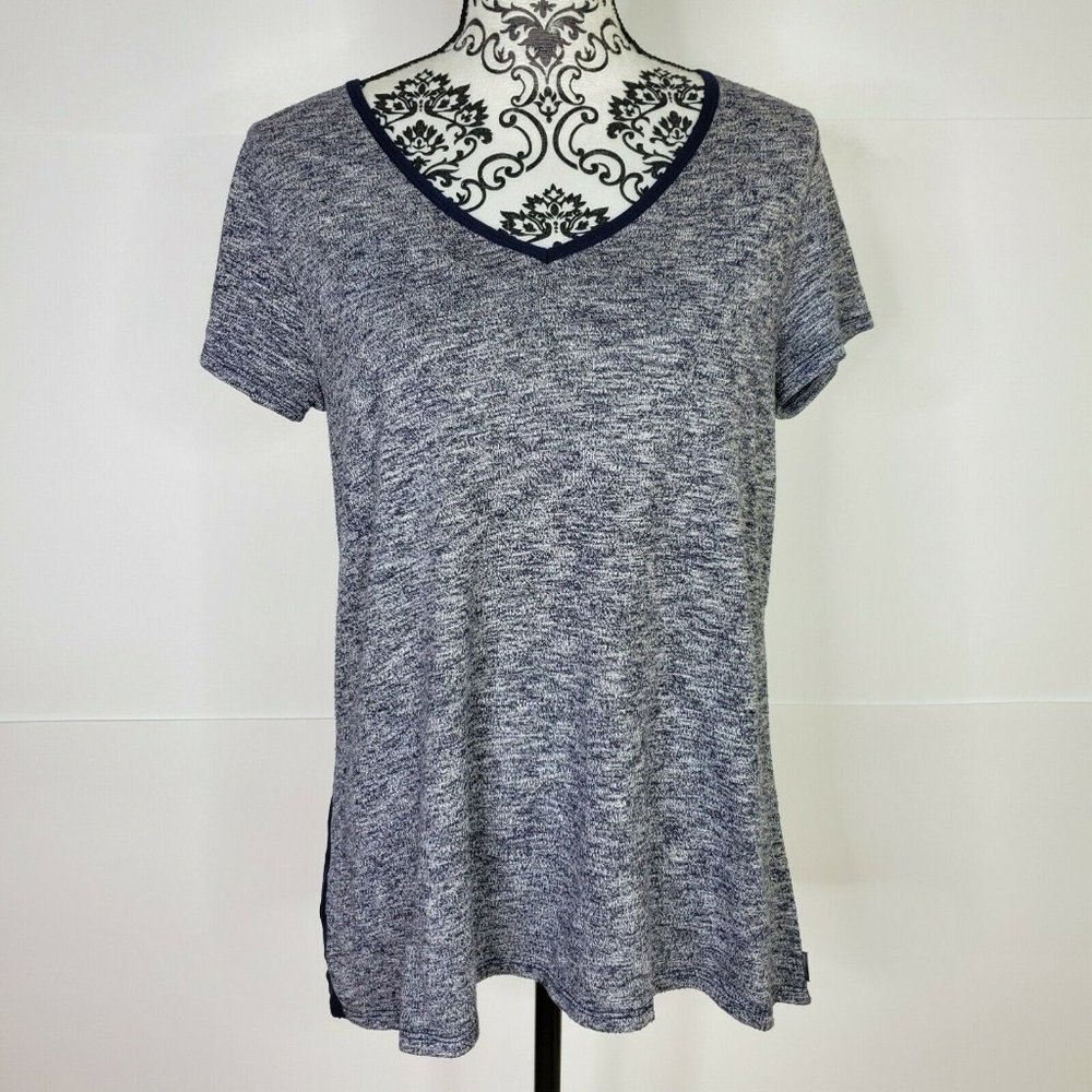 Casual Eddie Bauer Knit Top  V-neck Medium blue